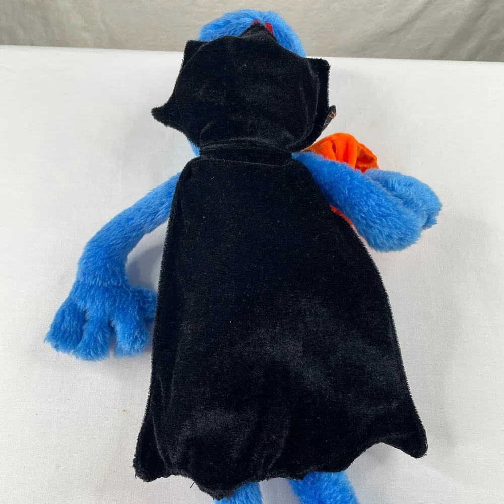 VTG Grover Halloween Plush Muppets Nanco Sesame Street Pumpkin Pail Cape 2003 - Picture 11 of 12